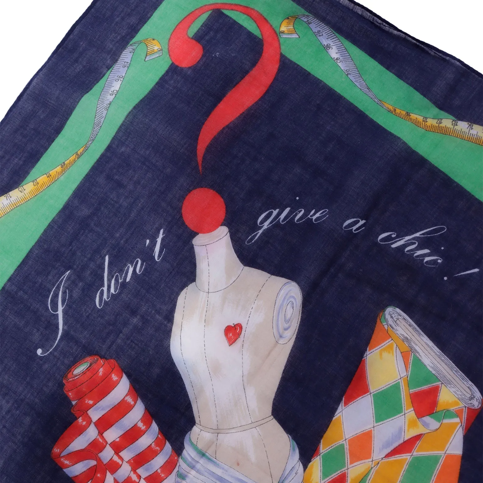 1990s Moschino Vintage I Dont Give A Chic Fashion Tailoring Scarf