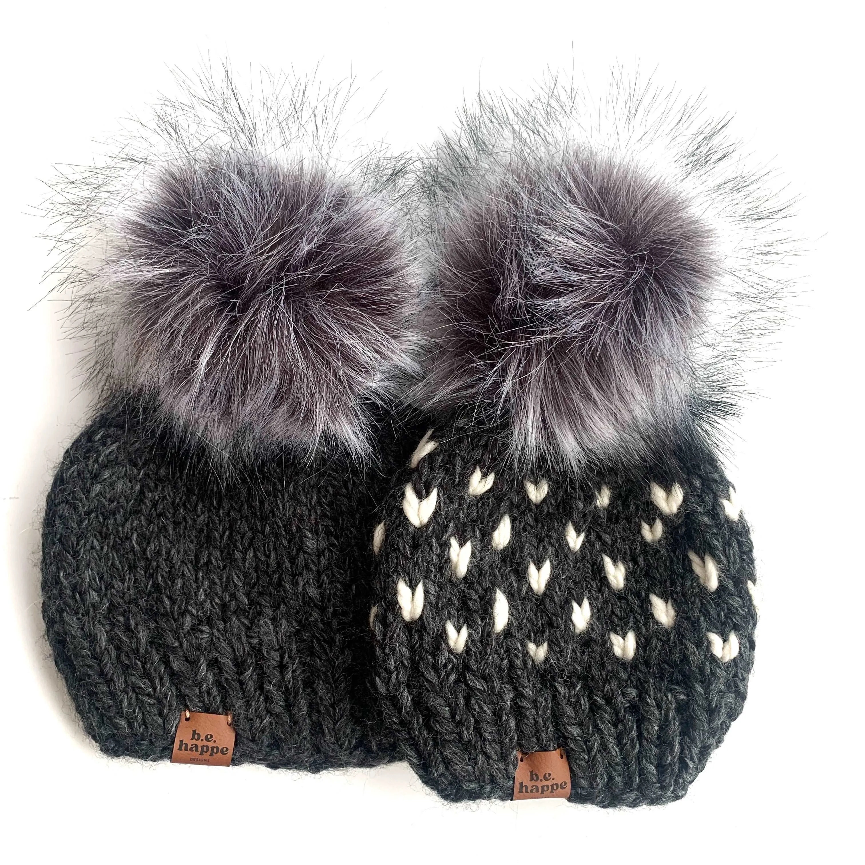 Adult Pom Pom Hat | Charcoal Gray Beanie