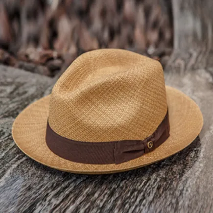 Austral Cafe Brown Panama Hat - The Finn with Brown Band