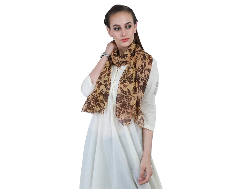 Bohemian Floral Woolen Scarf