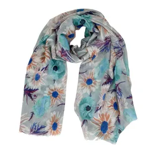 Carmen Floral Blue Scarf