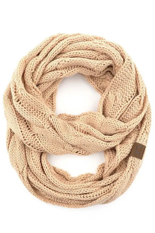 C.C Cable Knit Infinity Scarf