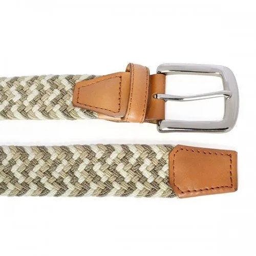 CHAYCE - Woven Light Beige Elastic Stretch Belt CLEARANCE