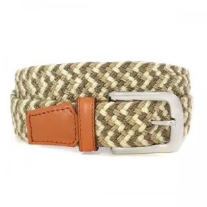 CHAYCE - Woven Light Beige Elastic Stretch Belt CLEARANCE