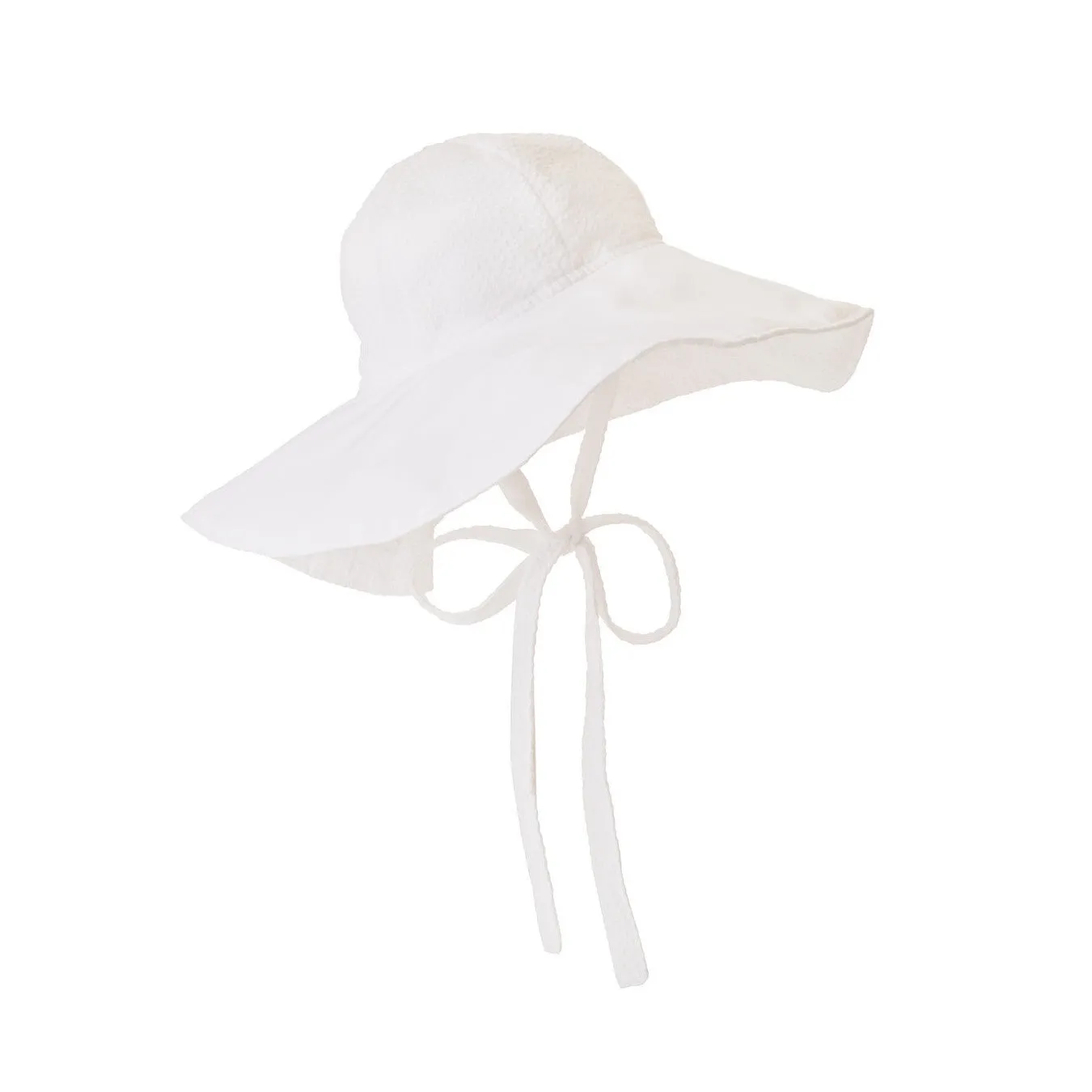 Cissy Sun Hat - Worth Avenue White Seersucker