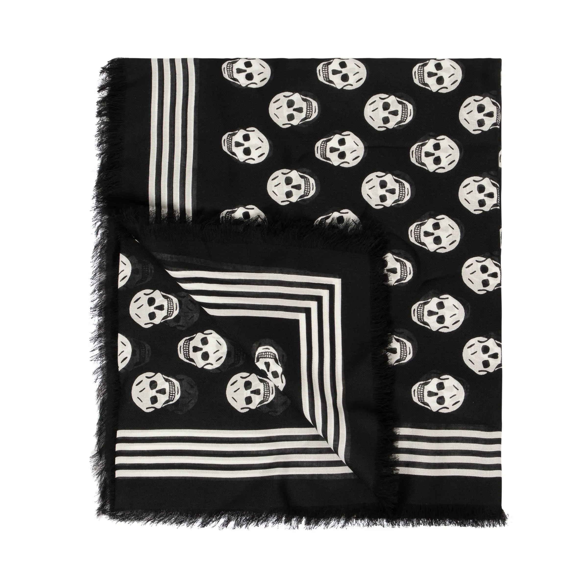 Classic Skull Scarf in Black/Ivory