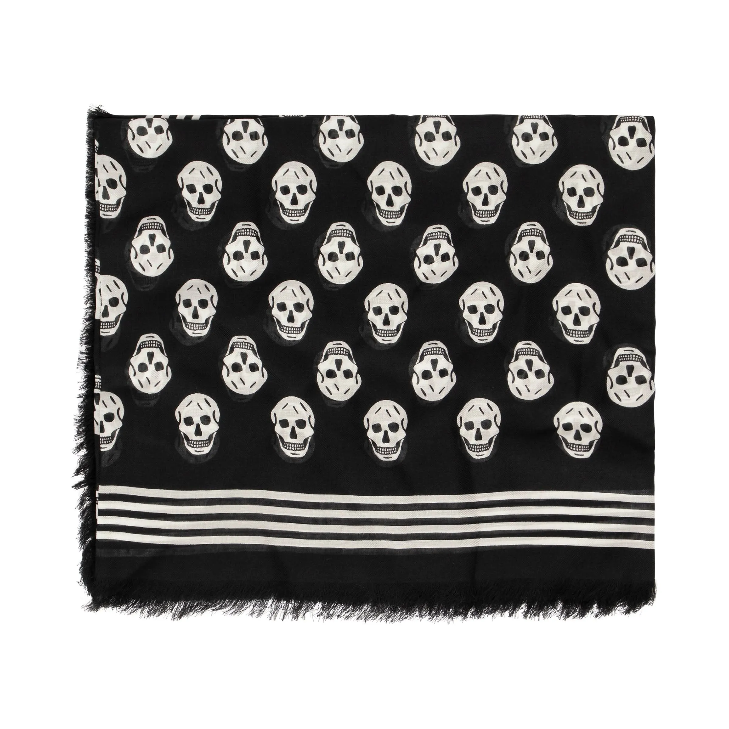 Classic Skull Scarf in Black/Ivory