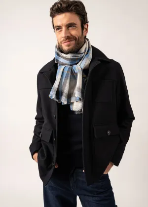 Cotton and Wool Scarf - checked (OXYGENE/ECUME)