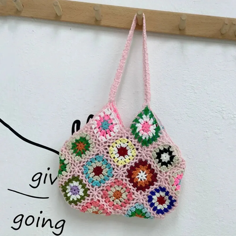 Crochet Flower Shoulder Bag