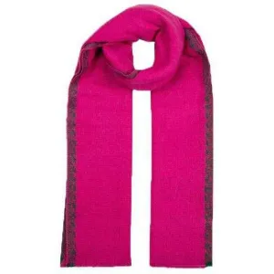 Dents Chevron Pattern Fringe End Scarf - Fuchsia Pink