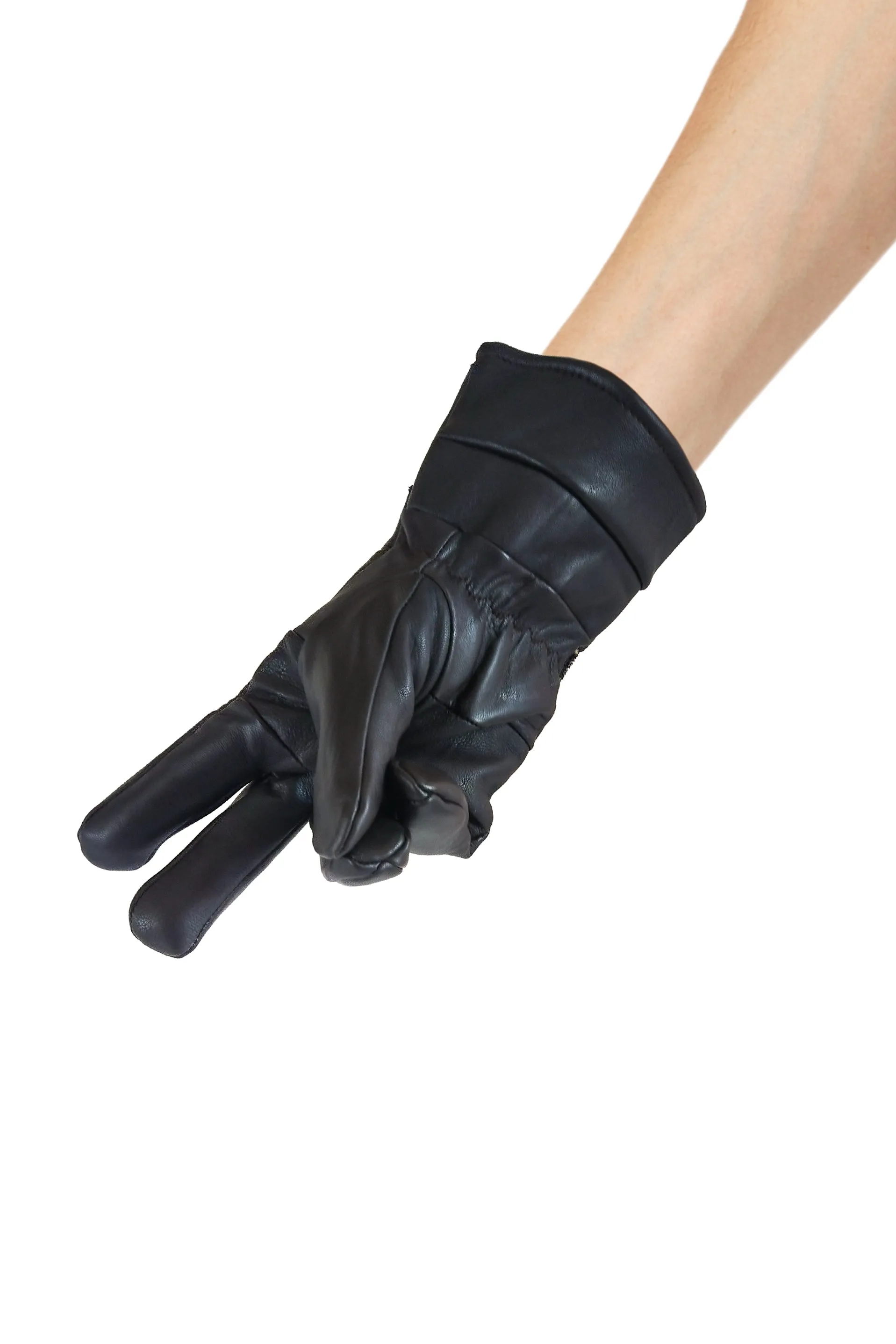 Durable Men's Sheep Leather Winter Gloves // Black