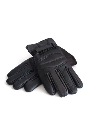 Durable Men's Sheep Leather Winter Gloves // Black