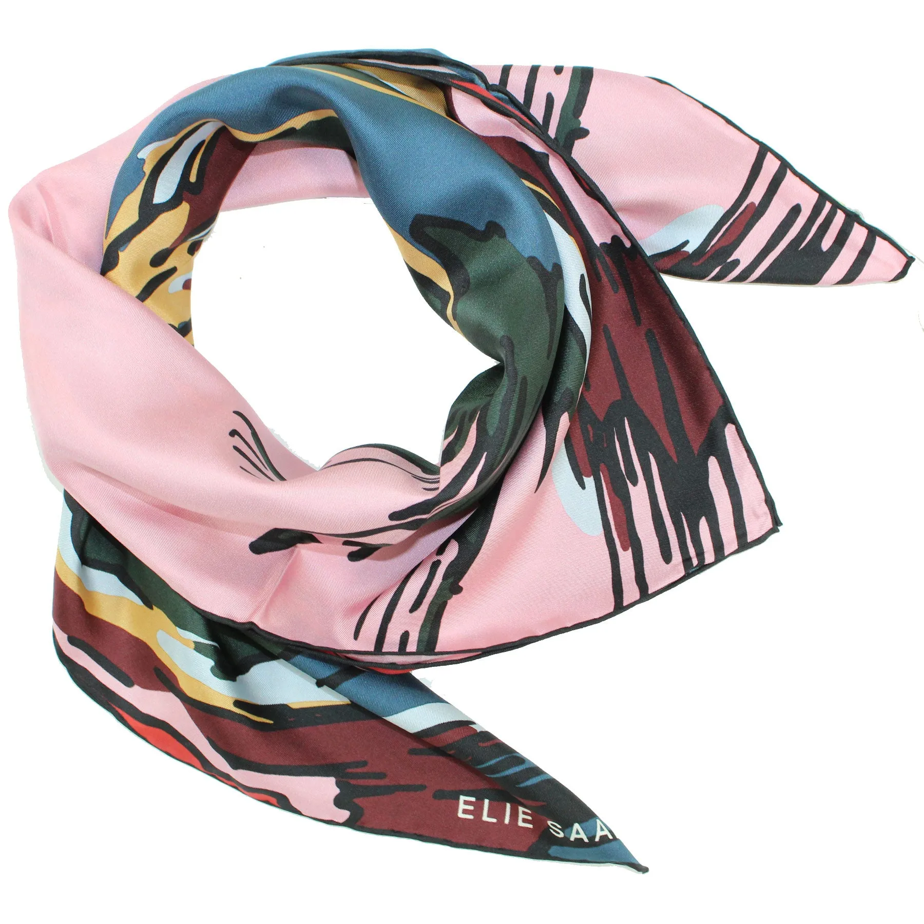 Elie Saab Scarf Colorful Original Print - Twill Silk Square Foulard