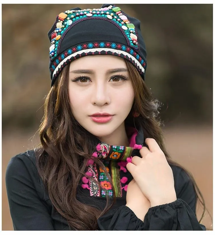 Embroidered Beaded Hippie Hats