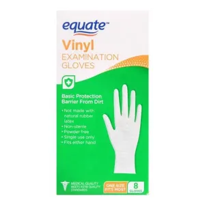 Equate Vinyl Examination Gloves 8pcs