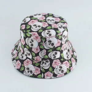 Flower skull Print Hat