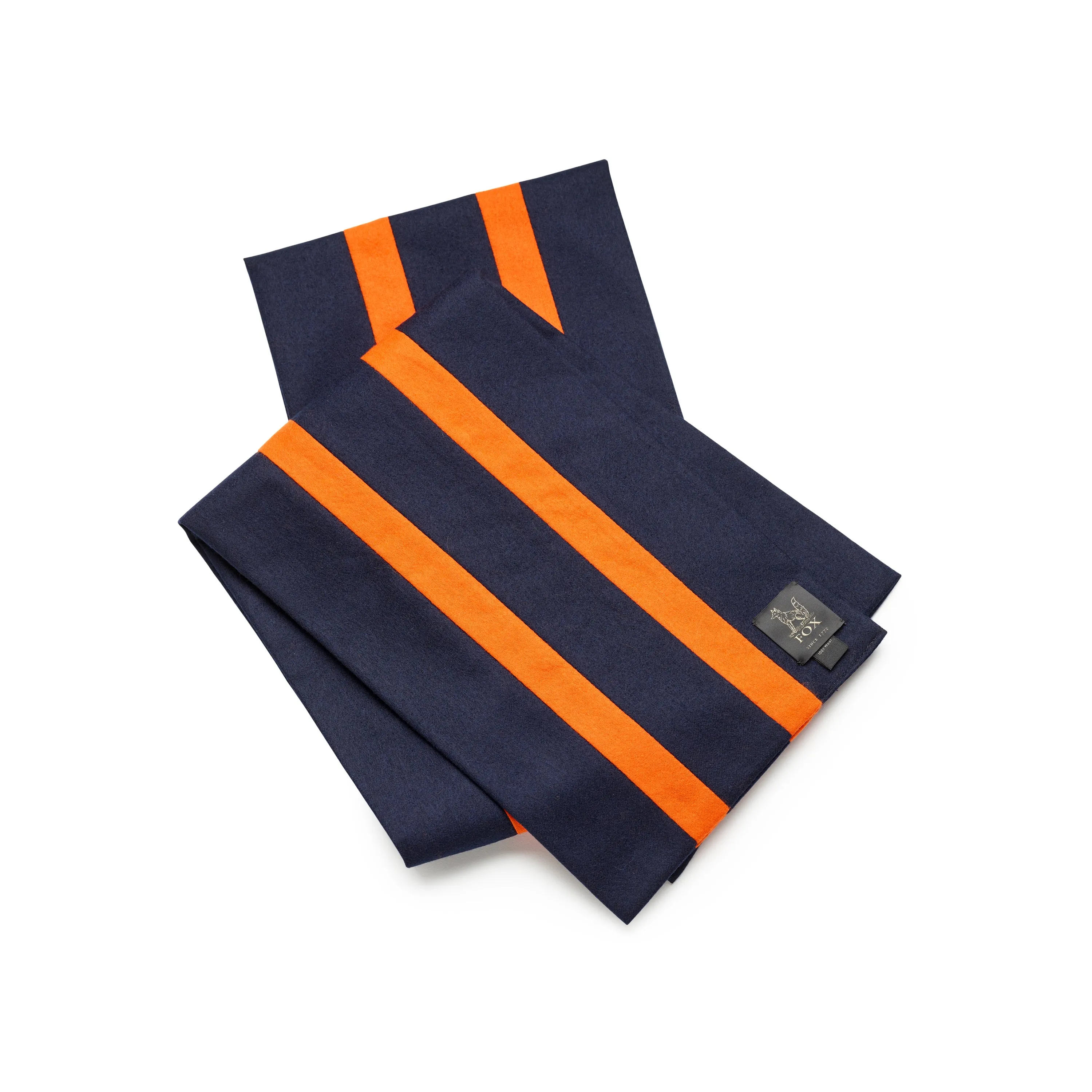 Fox Brothers Navy and Bright Orange College Scarf