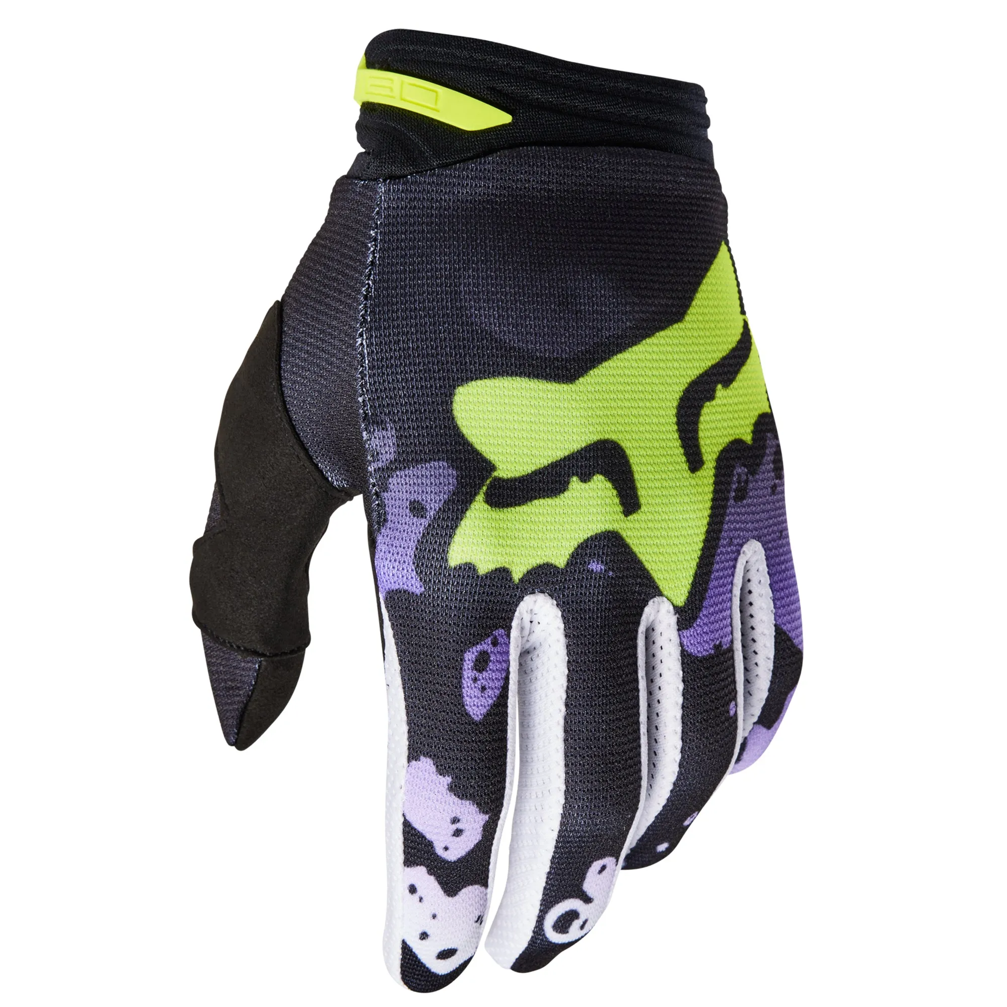 Fox Racing  Youth 180 Morphic Gloves Padded Palm Secure Fit Off-Road Black Yellow