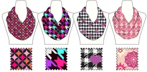 girls geometric print infinti lite weight scarf Case of 60