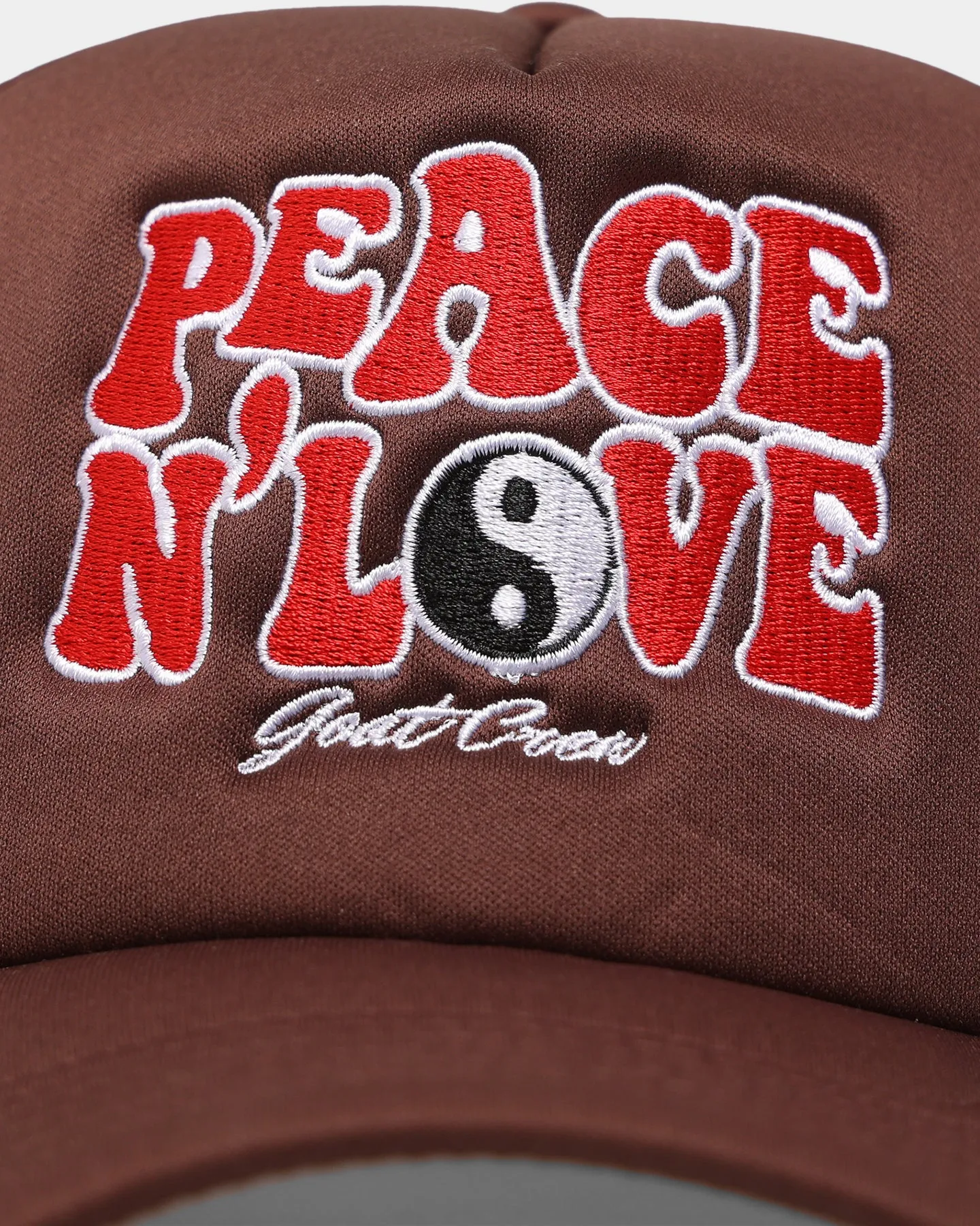 Goat Crew Peace N Love Trucker Snapback Brown