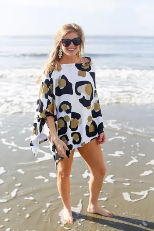 Gold Gameday Cheetah Poncho