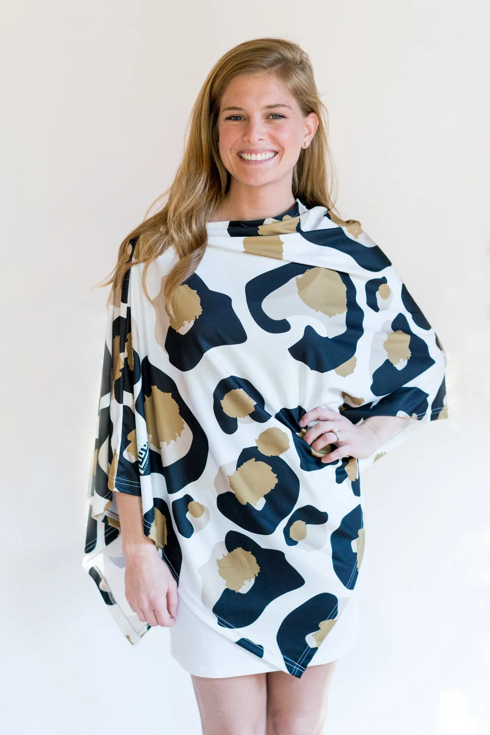 Gold Gameday Cheetah Poncho