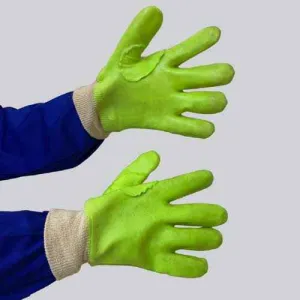 GRANGE PVC MEDIUM WEIGHT REINFORCED GLOVE - GREEN KNITWRIST