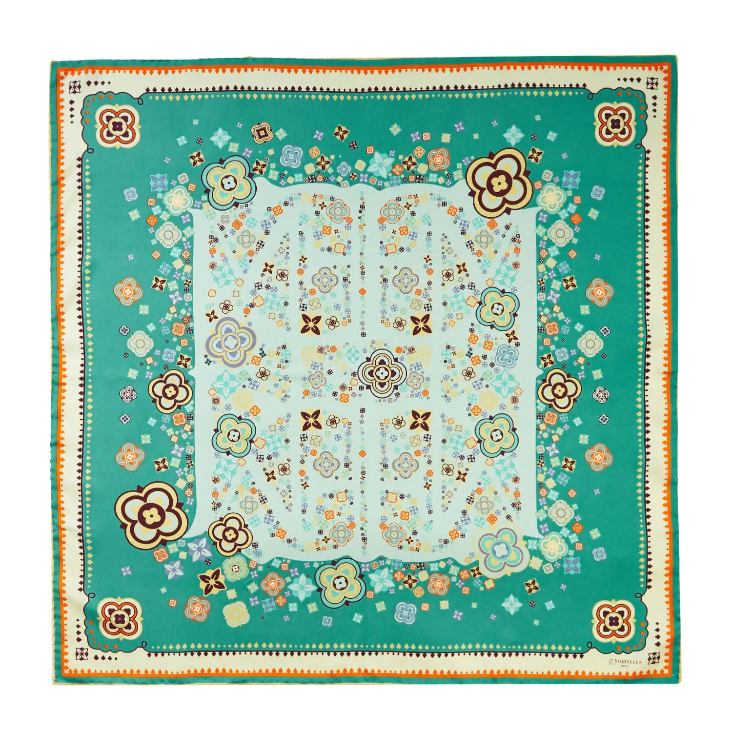 GREEN SILK SCARF 90