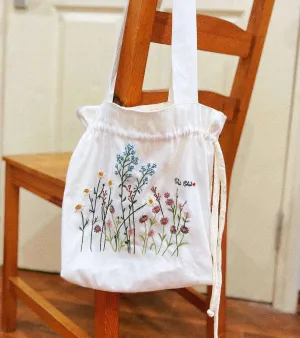 Hand Embroidered Bags Little Flowers Tote