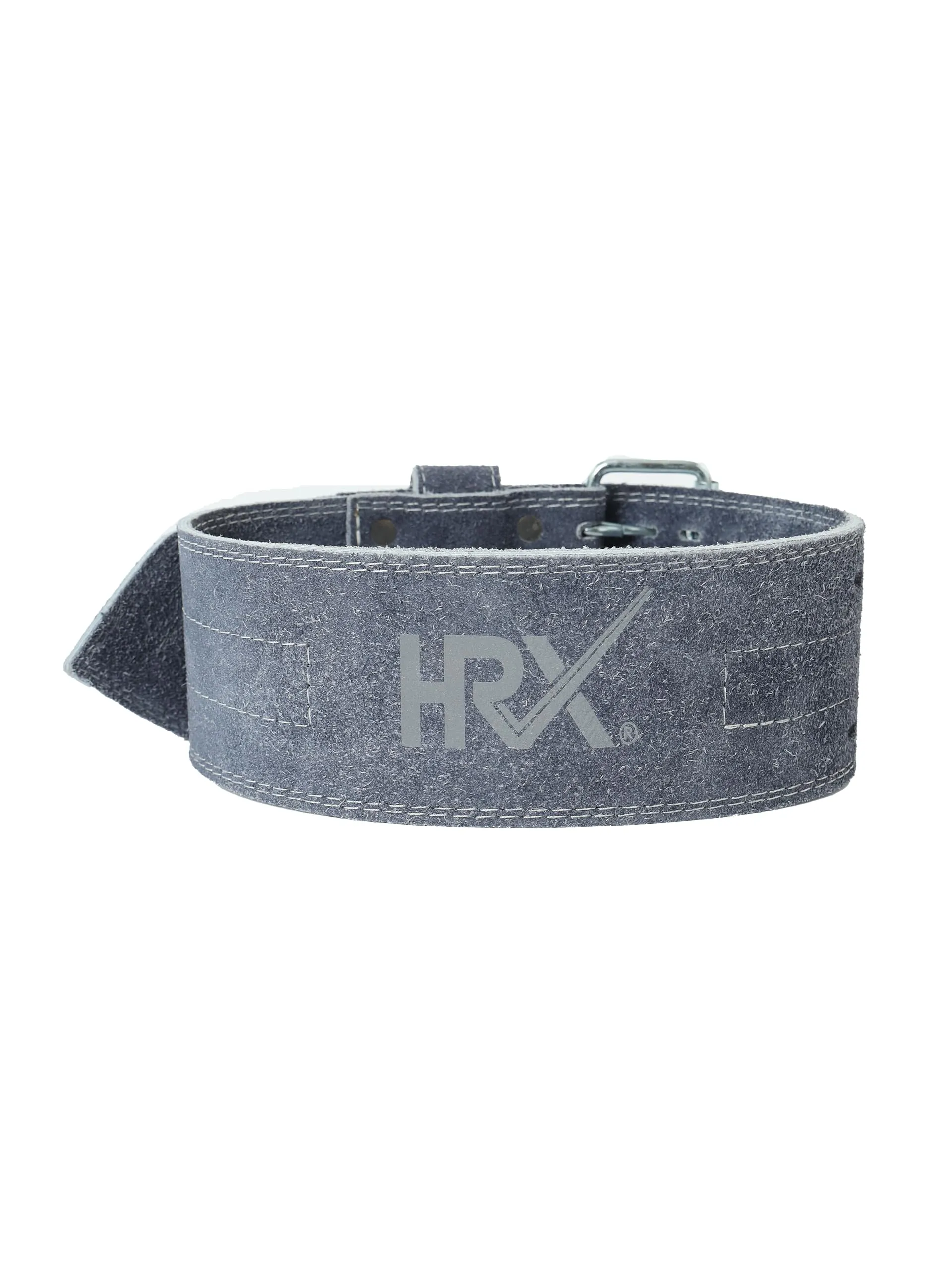 HRX Gym Belt for Weightlifting Workouts Deadlifts Powerlifts | Back Support for Exercise (HRGB01SLGRXL_Grey_XL)