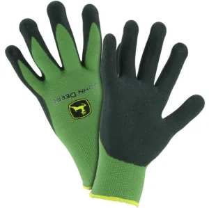 John Deere Nitrile Coated Foam Grip Green Work Gloves