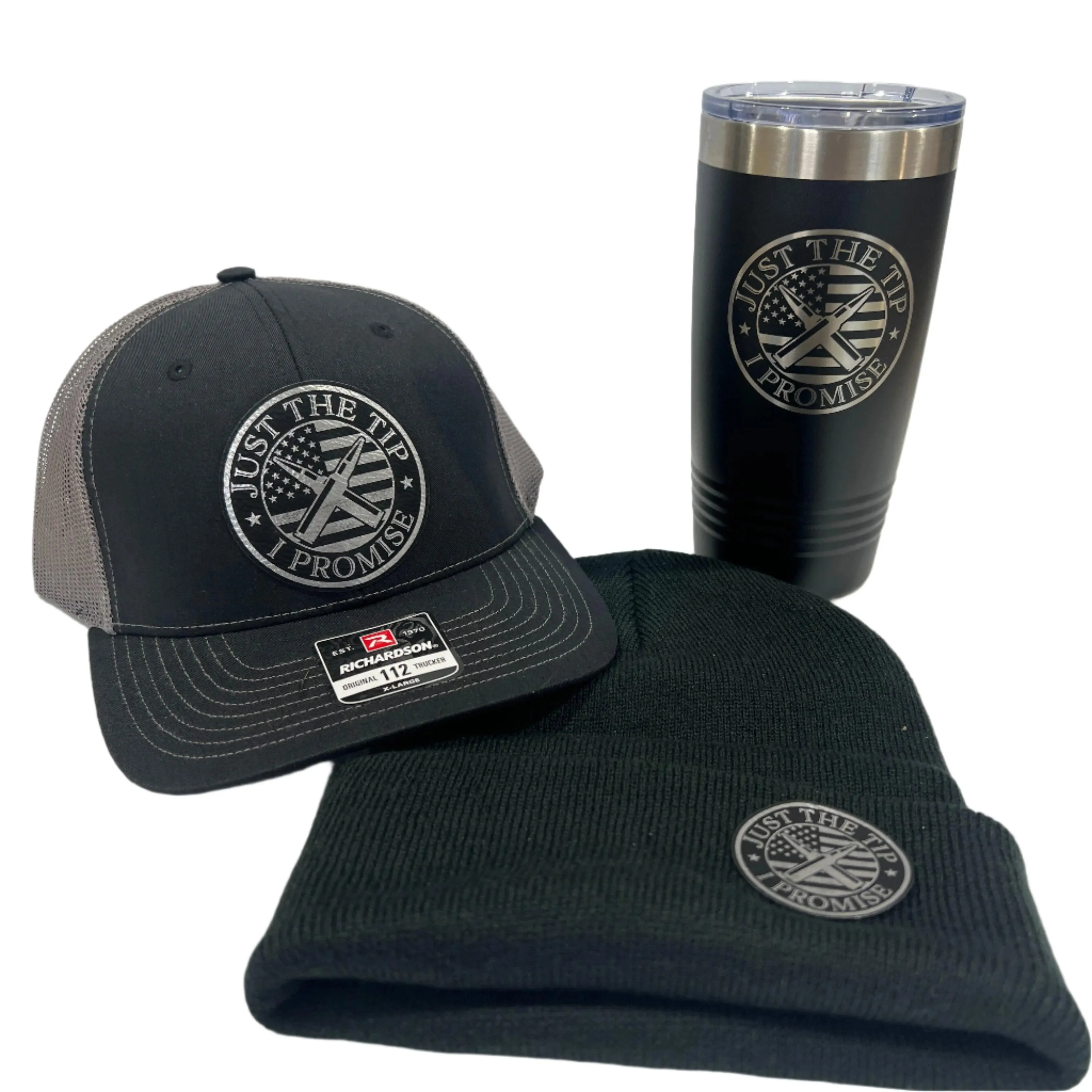 Just The Tip Patch Hat   Beanie   Tumbler Bundle - Richardson 112 Trucker Hat