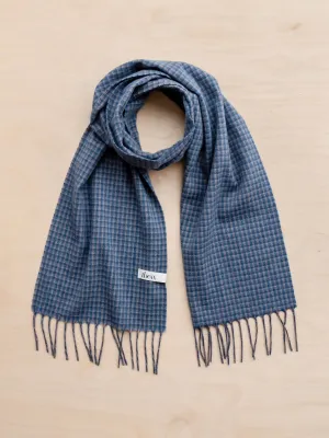 Lambswool scarf in blue tweed check