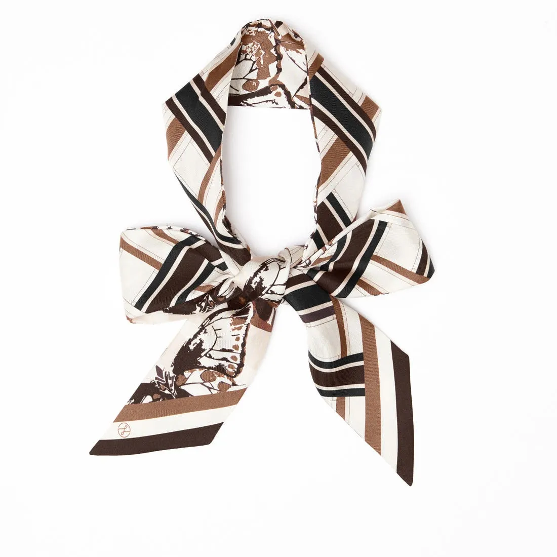 Lost Pattern x Leatherology Silk Twilly Scarf - Neutral