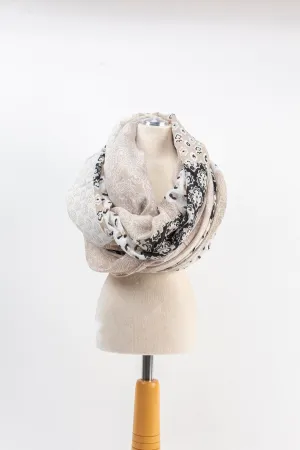 Mandy Scarf - Beige & Black