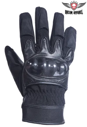 Men's Hard Knuckle Leather Suede & Textile Gloves