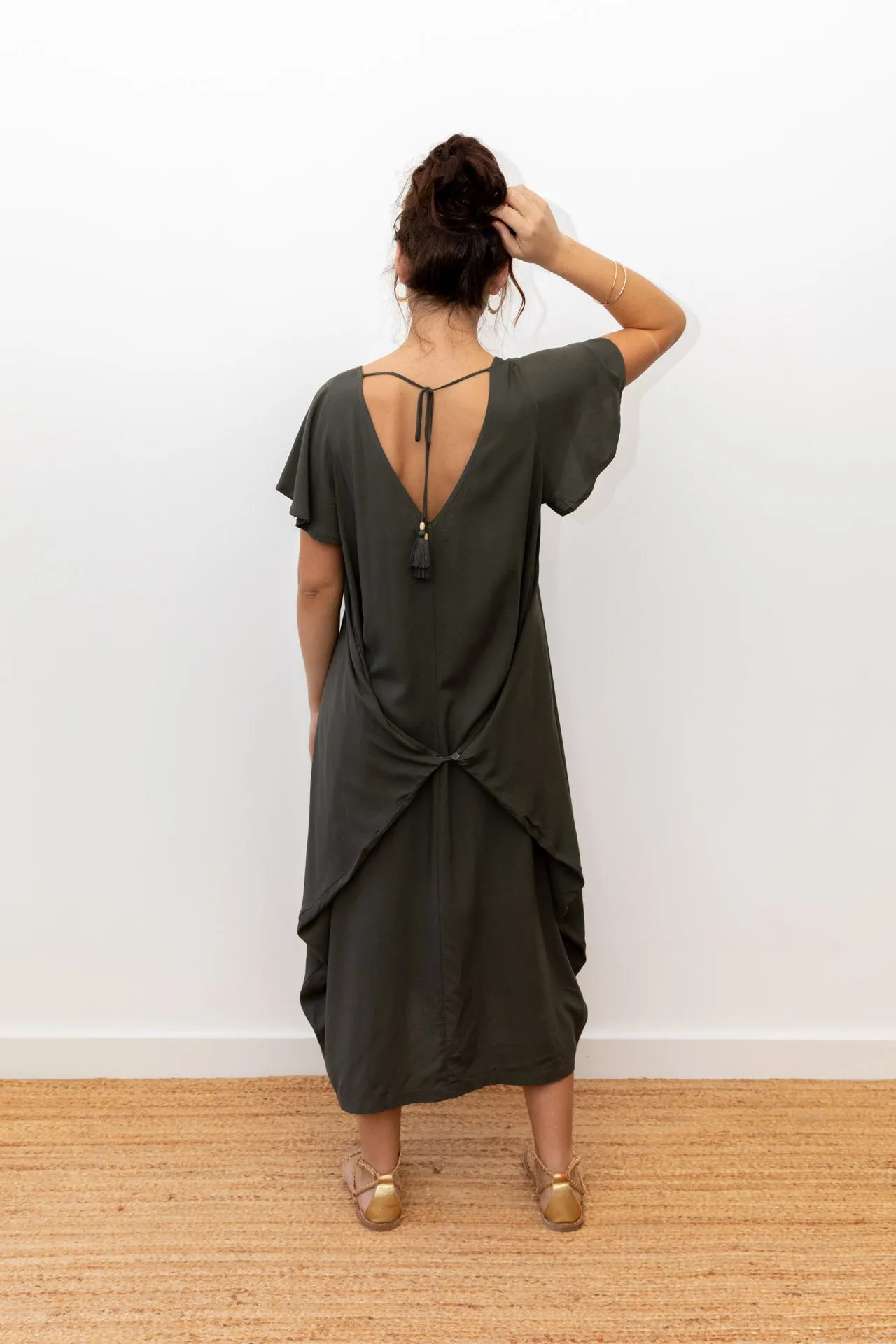 Midi Wingdress Sleeved - ivy