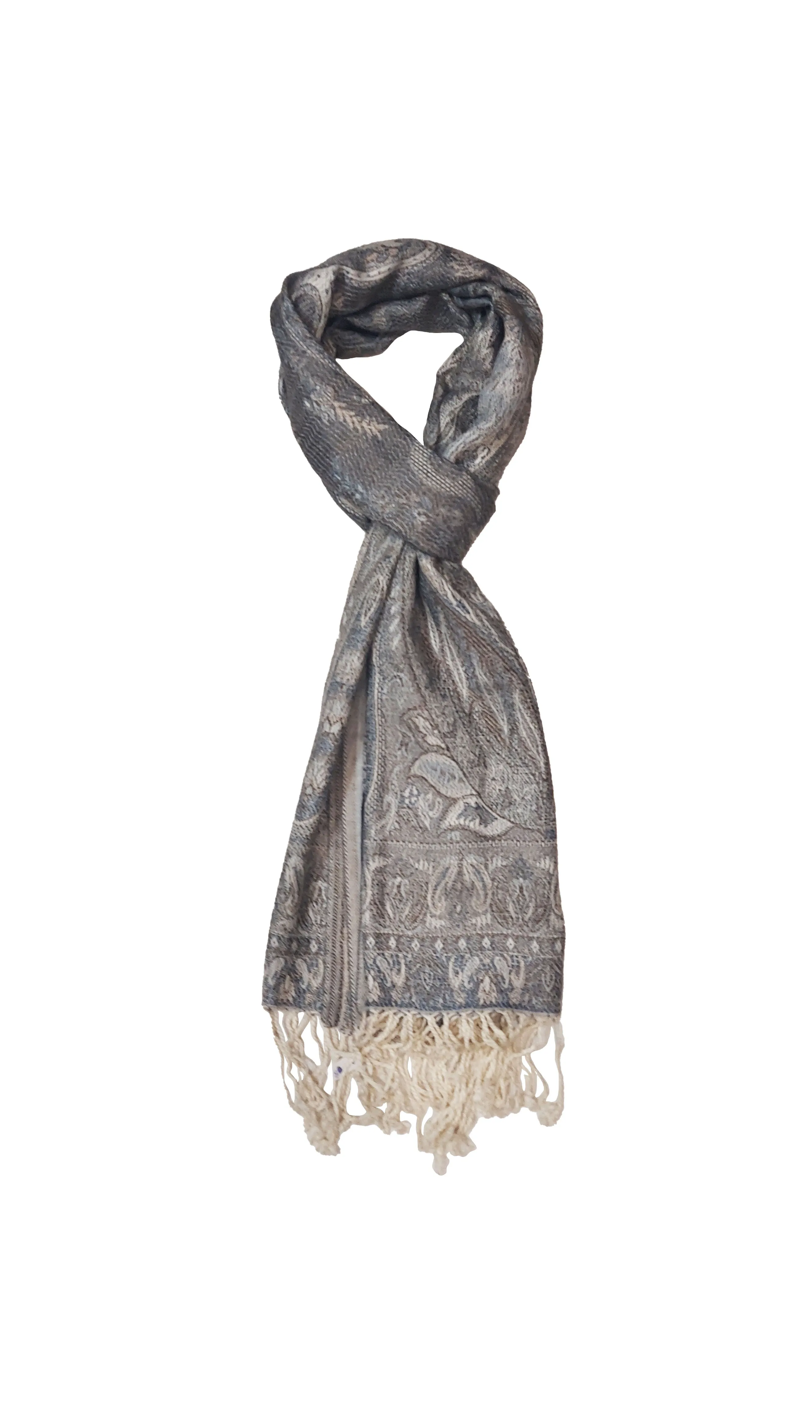 Misty Elegance Paisley Jacquard Scarf