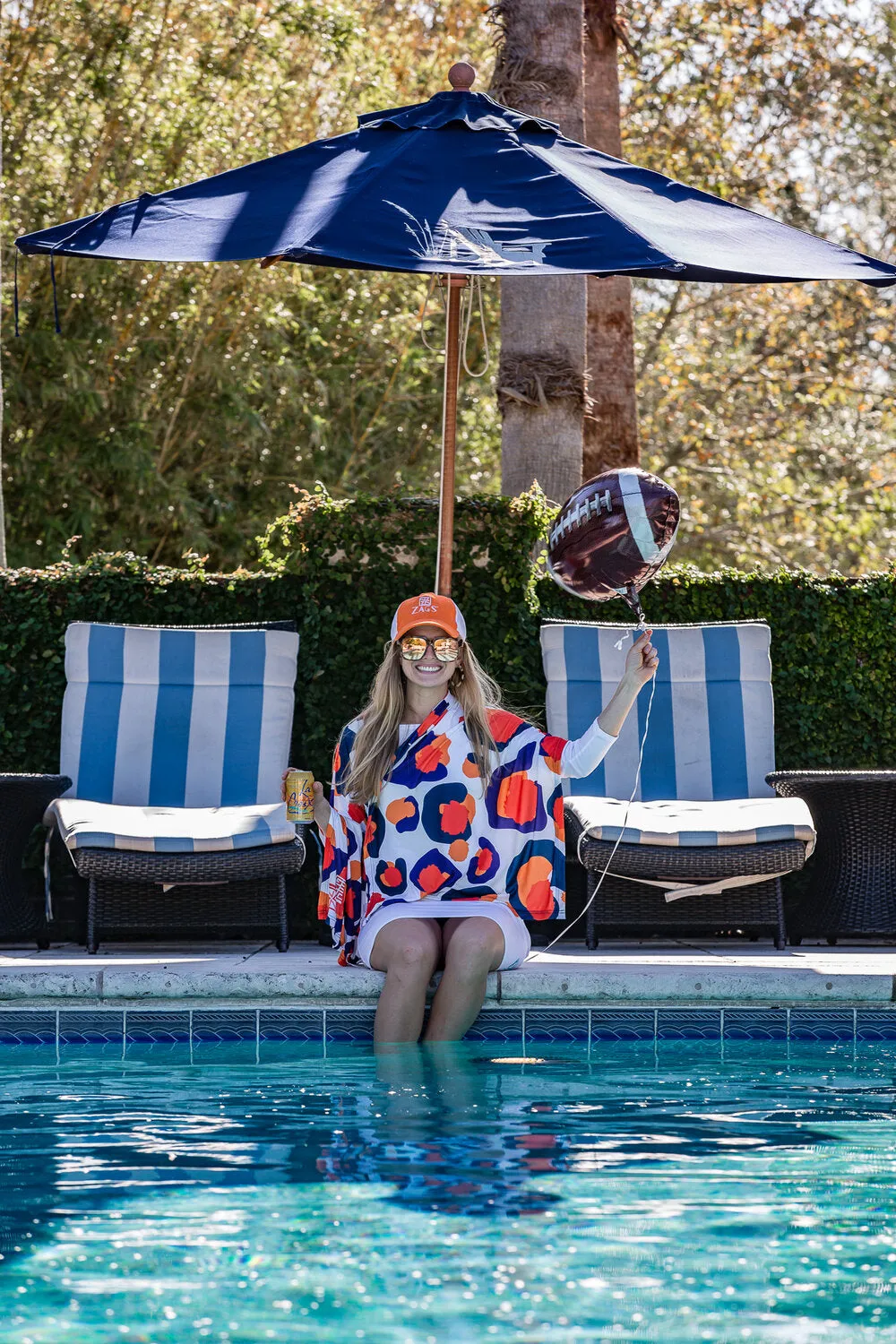 Orange Gameday Cheetah Poncho