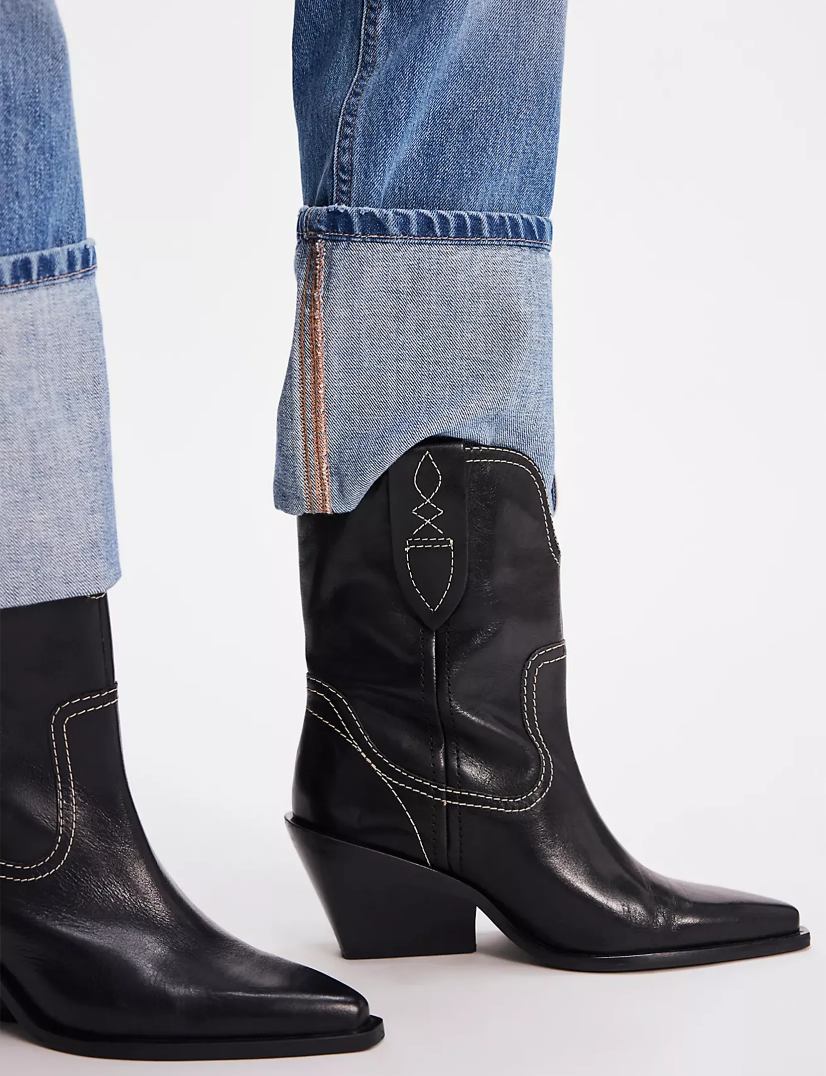 Pitchfork Point Western Boot, Victorian Black Leather