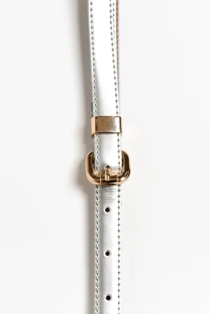 Queens Silver Patent Leather Belt