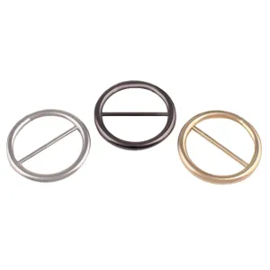 Shiny Finish Round Shape Sliding Metal Buckle for Dresses/Belts