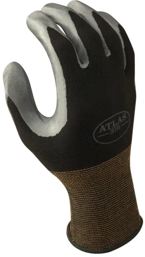 Showa 370BM-07.RT Protective Gloves, M, Knit Wrist Cuff, Nitrile, Black/Gray :PR: QUANTITY: 1