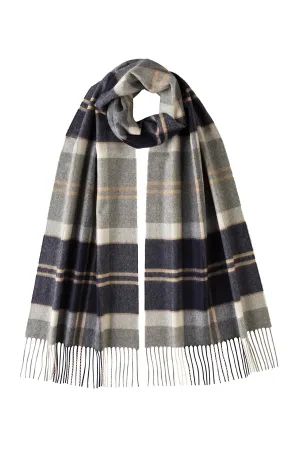 Silver Bannockbane Tartan Merino Scarf