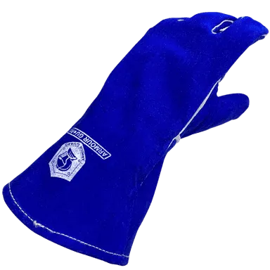 Stick Welding Glove - Side Split Cowhide - Durable, Blue, - 14” - AG1080