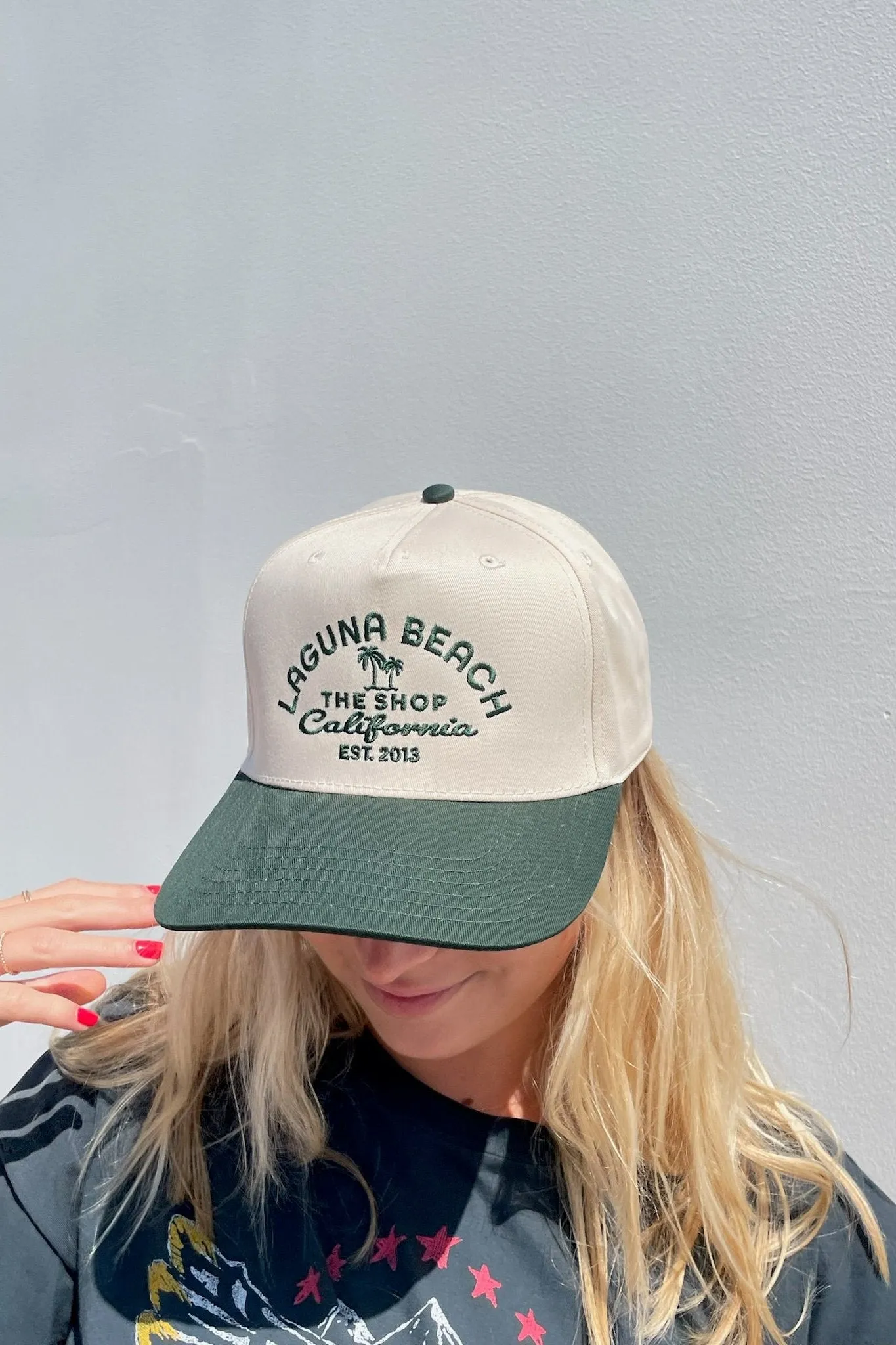 THE SHOP CLASSIC Laguna Palm Embroidered 5-Panel Baseball Hat - More Colors Available