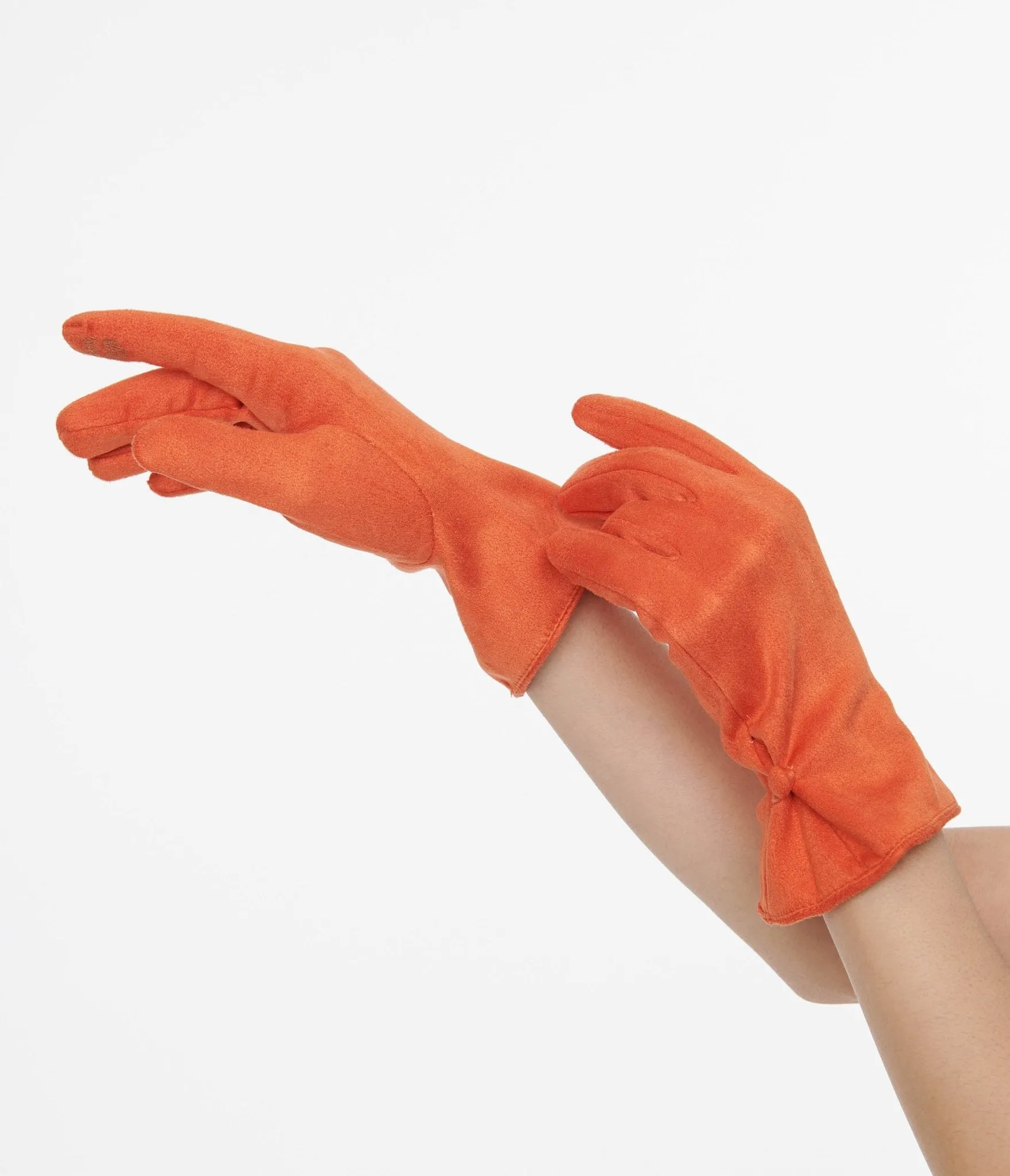 Unique Vintage 1950s Orange Suede Gloves