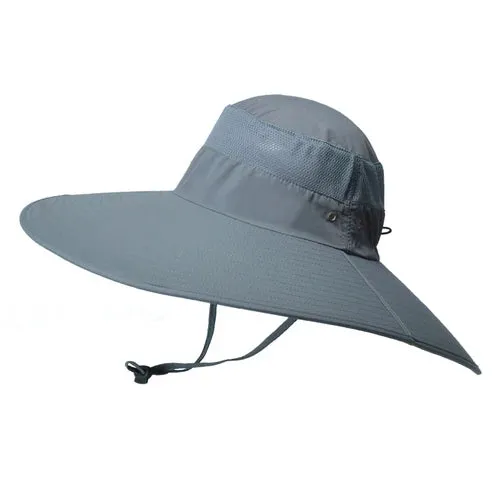 Wide Brim Men's Solid Color Waterproof Boonie Hats