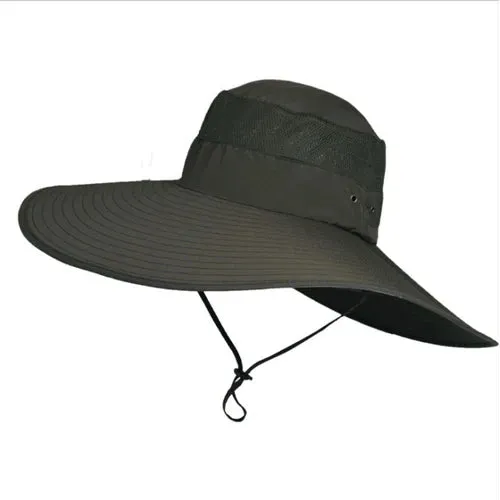 Wide Brim Men's Solid Color Waterproof Boonie Hats