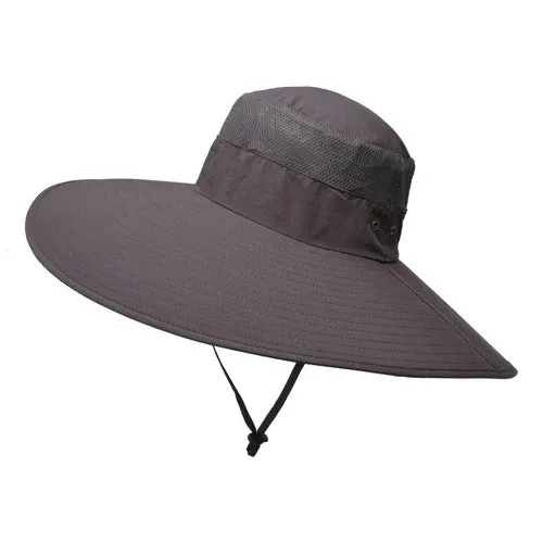 Wide Brim Men's Solid Color Waterproof Boonie Hats